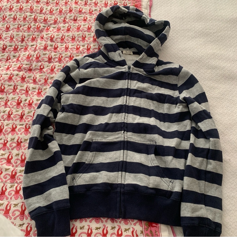 Brandy Melville striped Christy zip hoodie